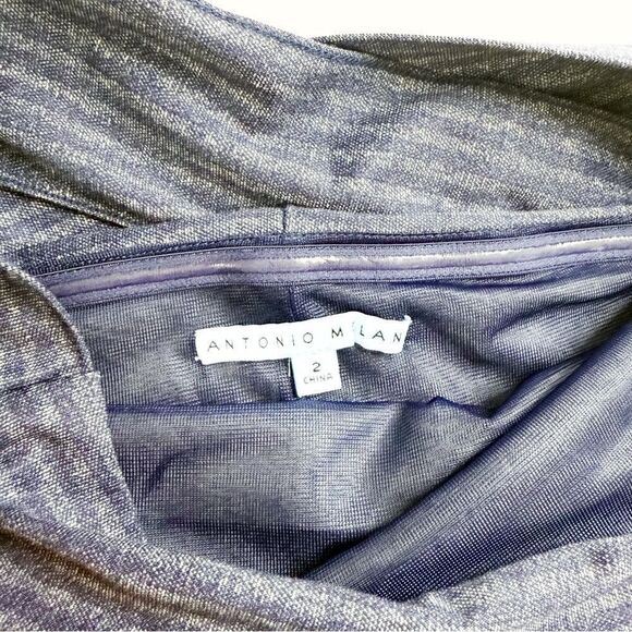 Antonio Melani Women's Blue Striped Off-Shoulder Bodycon Sheath Dress Size 2 - Picture 7 of 9